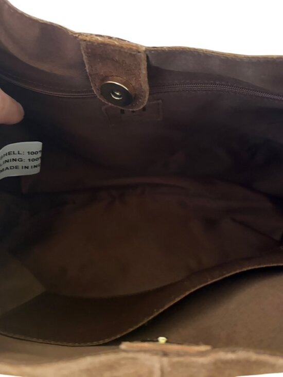 Haute Hippie Bohemian Festive Fringe Cognac Genuine Suede Hobo Bag/Purse - Picture 7 of 7